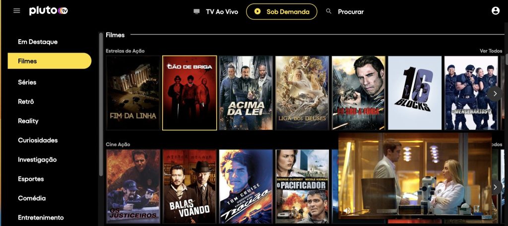 Pluto TV é Gratuito
